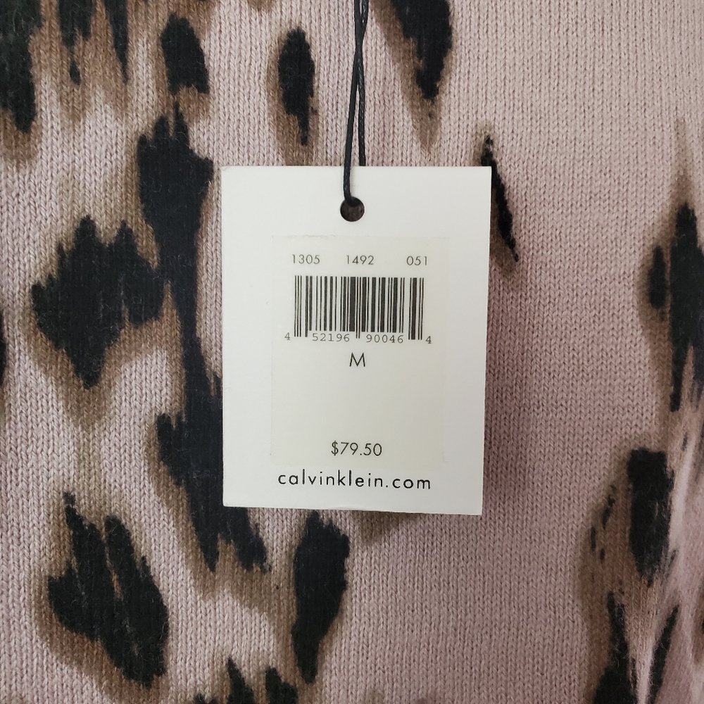 Calvin Klein Short Sleeve Animal Print Sweater - Picture 4 of 4